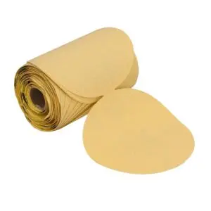 [66261183808] 5 In. Gold Reserve No-Fil Paper PSA Disc Roll 120 Grit A296 Aluminum Oxide 100 Per Roll