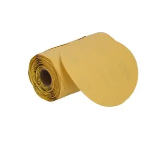[66261183811] 5 In. Gold Reserve No-Fil Paper PSA Disc Roll 220 Grit A296 Aluminum Oxide 100 Per Roll