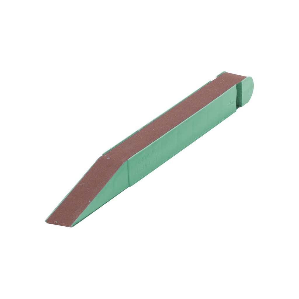 [107-3674] 3/4" Green Belt Stick with a 320 Grit Belt