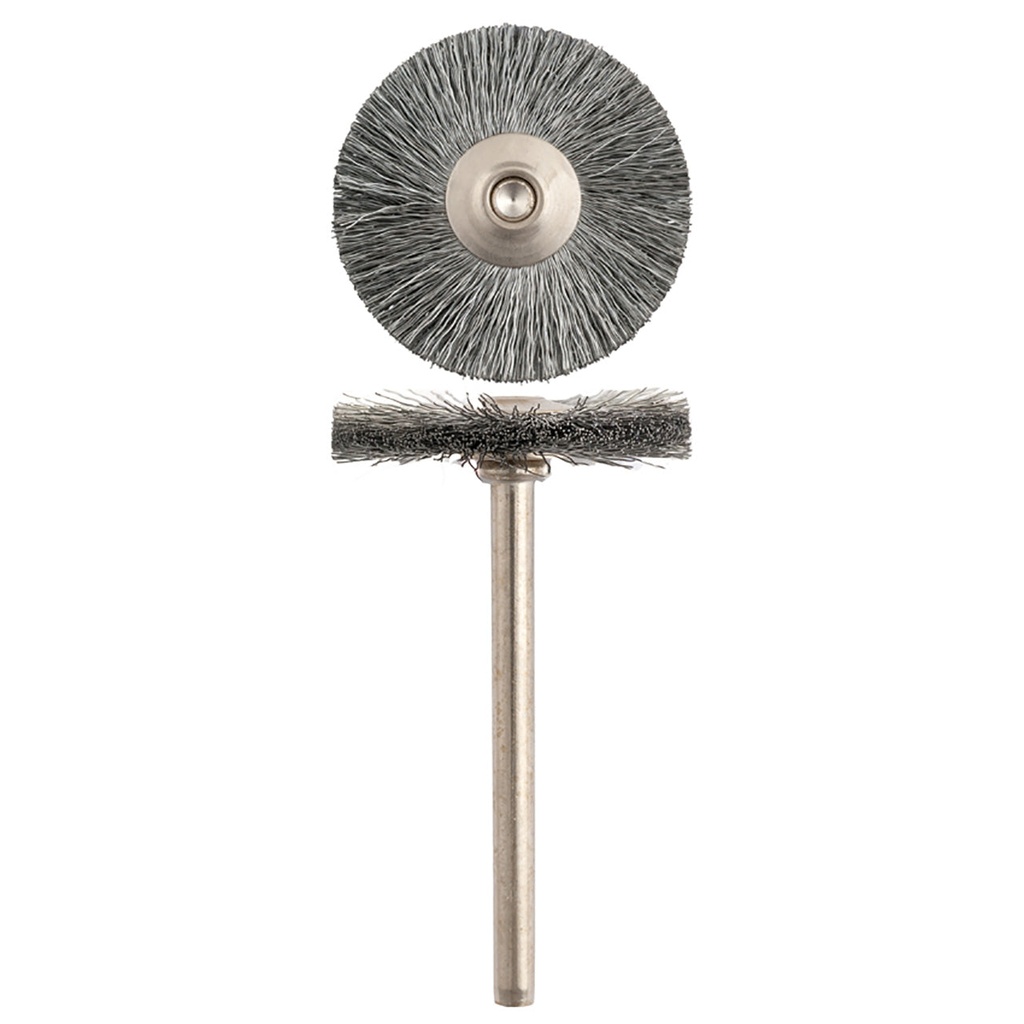 [112-7342] SUPRA® MM 734 Steel 0.005" Wheel Brushes 3mm Shank (Pkg. of 12)