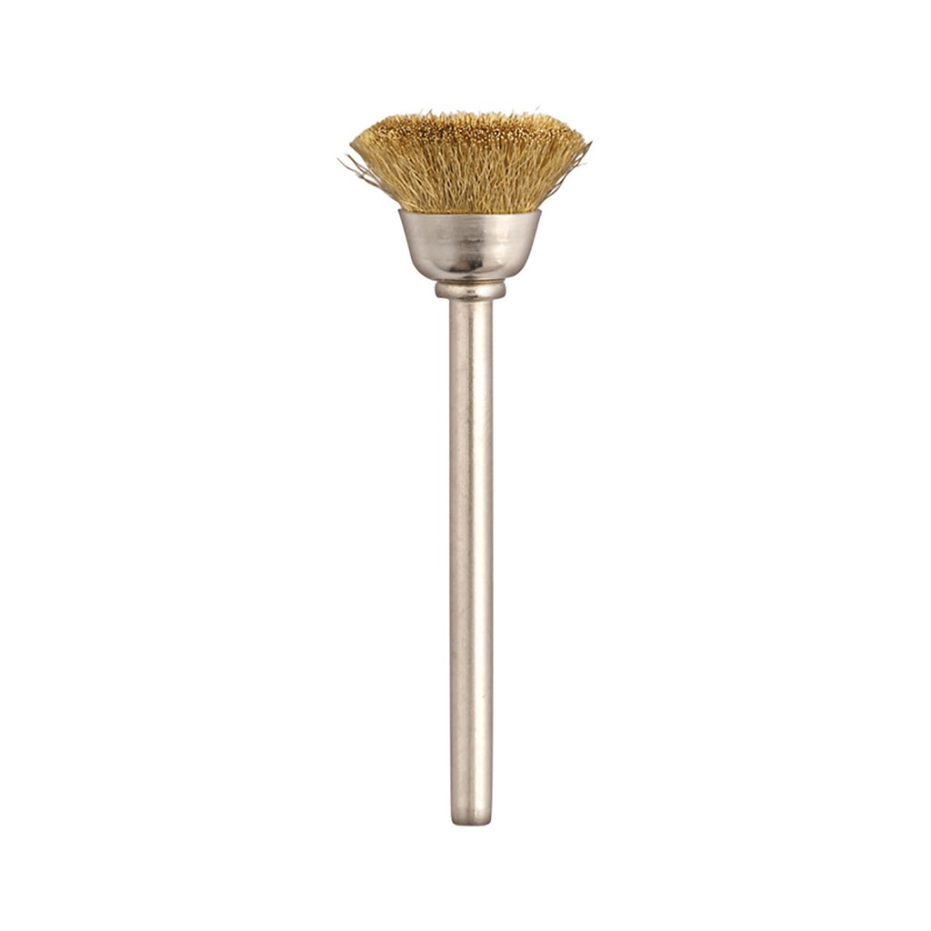 [112-7721] SUPRA® "MM" #772 Brass Cup Brushes - 3mm Shank (Pkg. of 12)