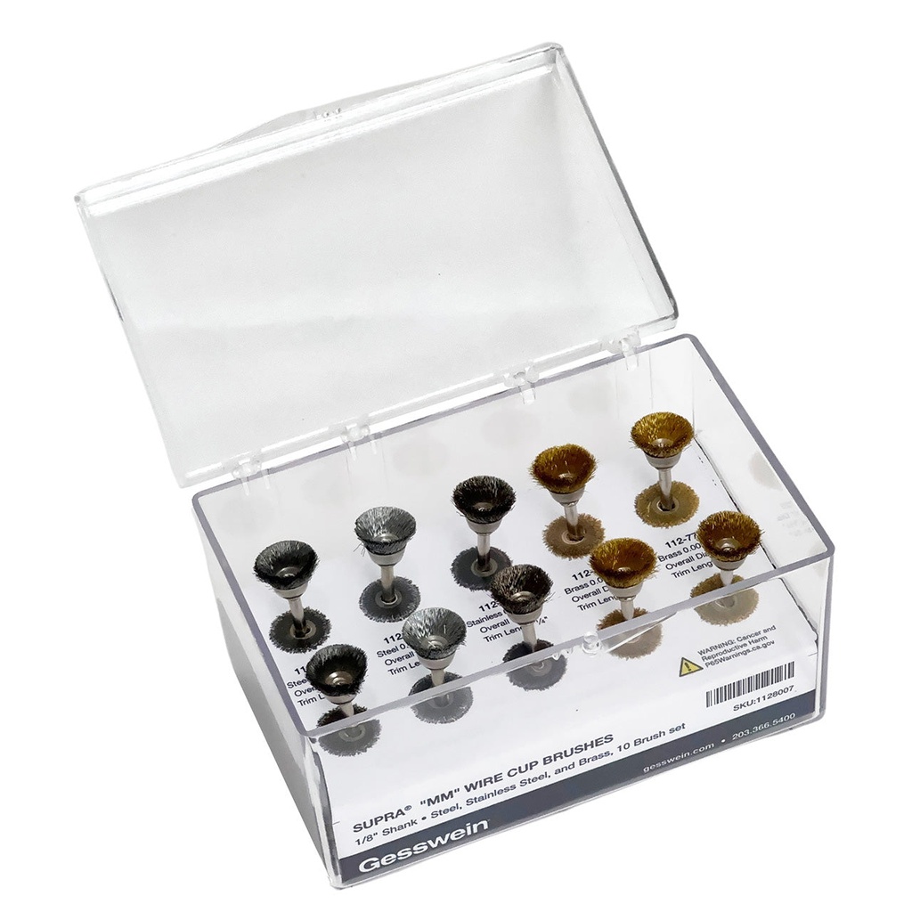 [112-8007] SUPRA® "MM" Wire Cup Brush - 10-Piece Set