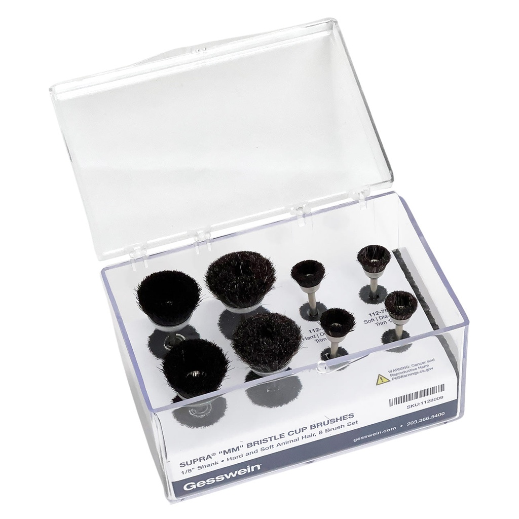 [112-8009] SUPRA® "MM" Bristle Cup Brush - 8-Piece Set