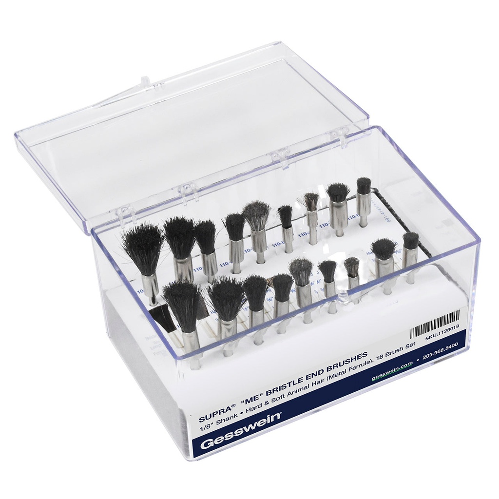 [112-8019] SUPRA® "ME" Metal Ferrule End Brush - 18-Piece Set