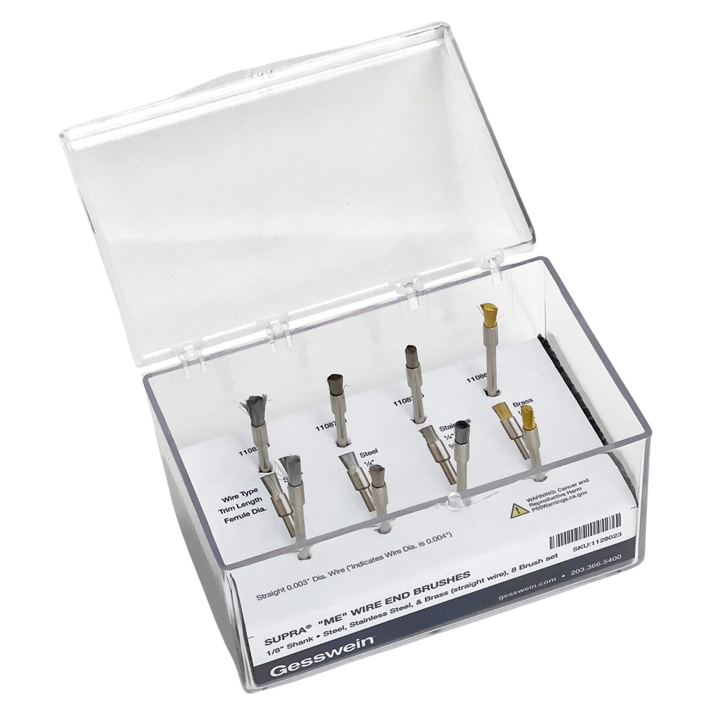 [112-8023] SUPRA® "ME" Straight Wire End Brush - 8-Piece Set