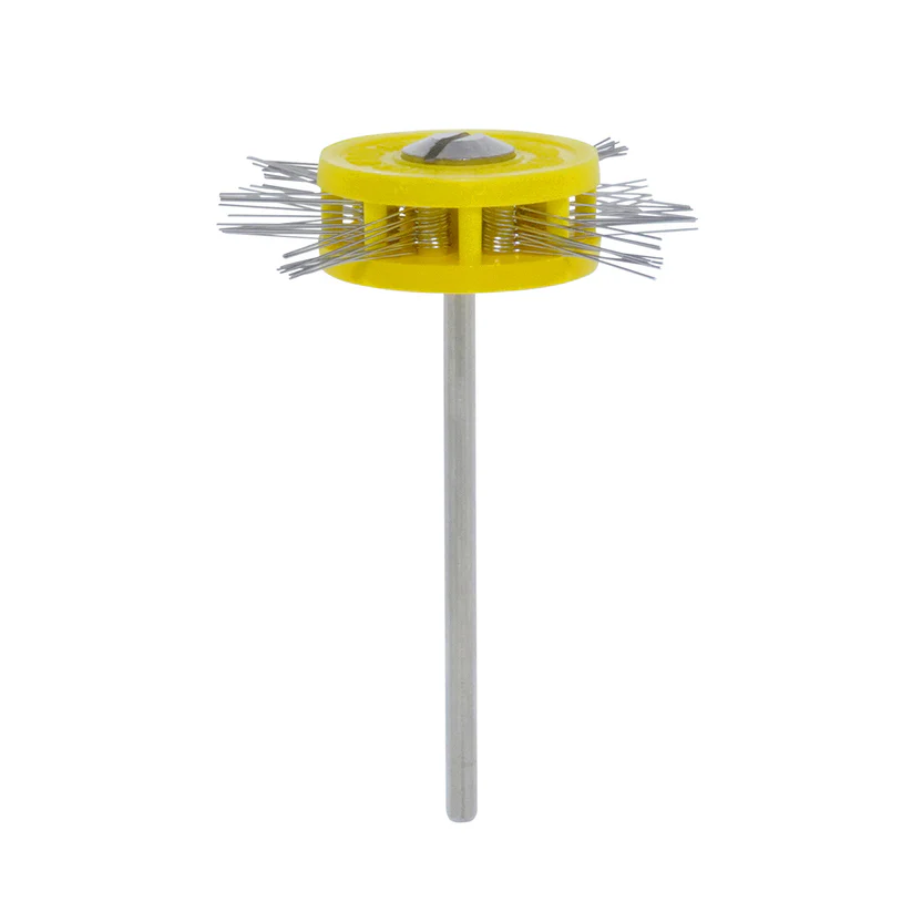 [113-1072] Mounted Texturing Wheel - 35x8mm, Extra-Fine (Yellow)
