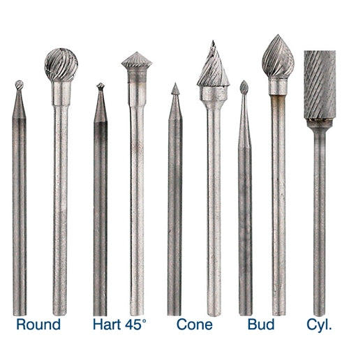 Jewelers Carbide Burs, 3/32" Shank - Bearing 25 (5.90mm)