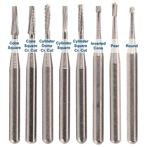 Cone Square Cross Cut 0.56mm Carbide Friction Grip Bur 1/16" Shank