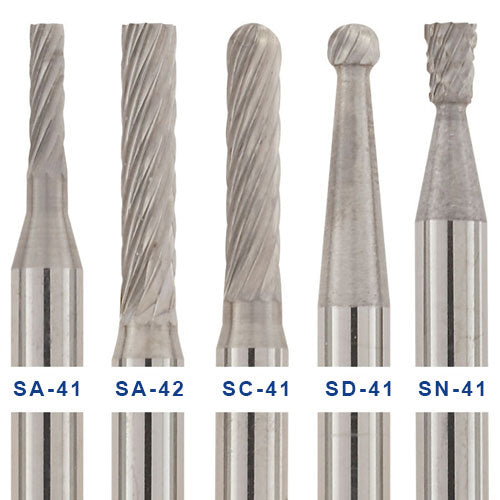 1-1/2" Solid Carbide Burs - 1/8" Shank, 1/16" x 1/4", Double Cut