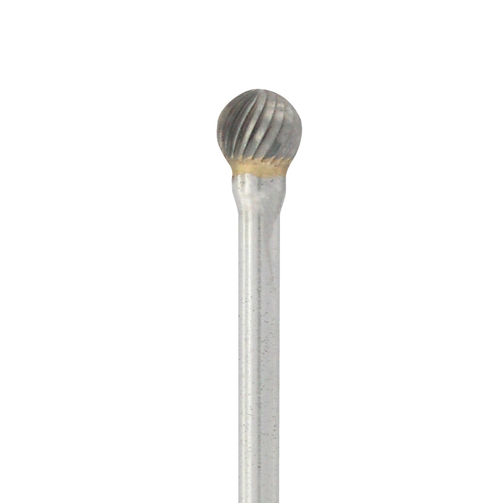 [129-1780] Carbide Head Burs - 1/8" Shank, 1/4" Plain Cut, Round