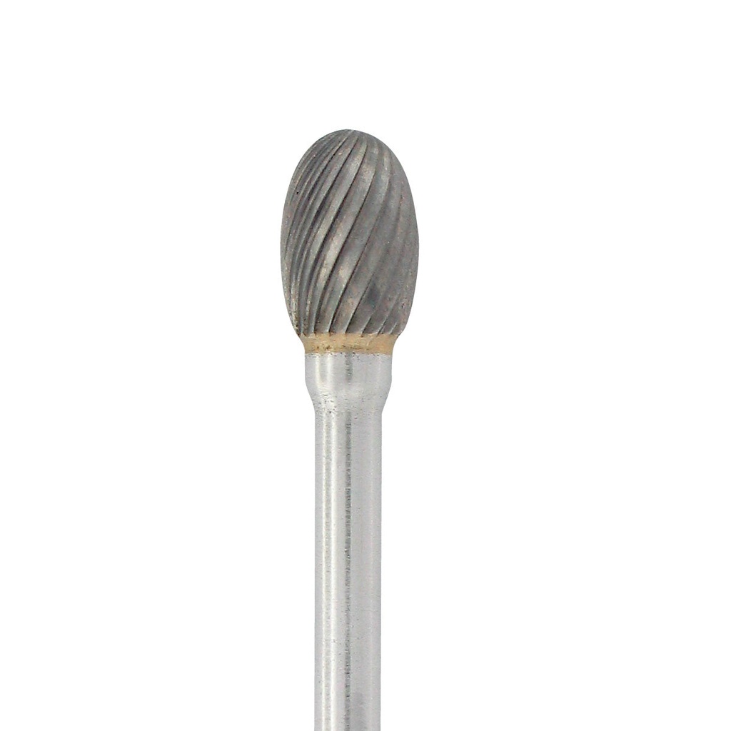 [129-1790] Carbide Head Burs - 1/8" Shank, 1/4" x 3/8" Plain Cut, Oval