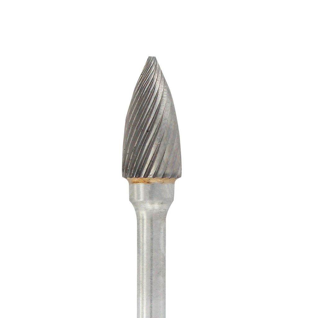 [129-1815] Carbide Head Burs - 1/8" Shank, 1/4" x 3/16" Double Cut, Bullet