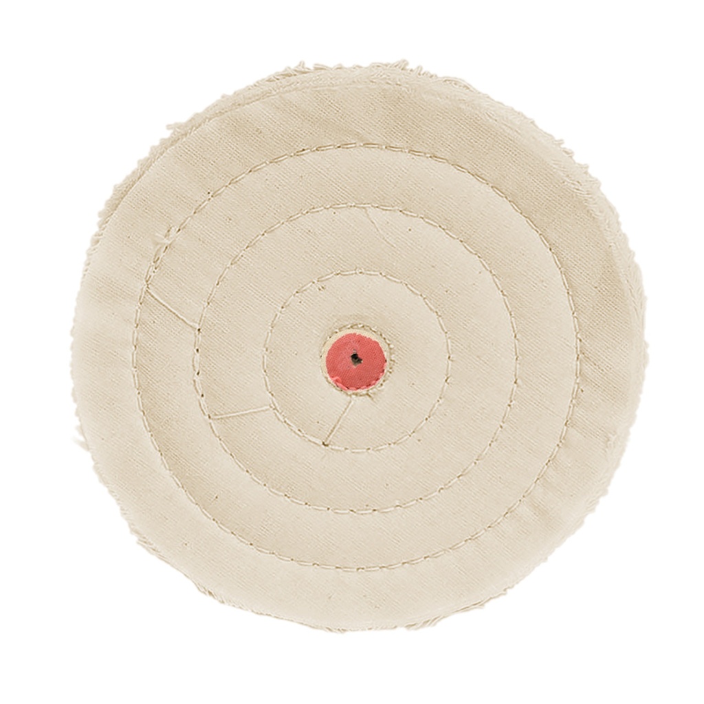 [140-2020] Coarse Muslin Buffs - 6" x 50 Ply, Stitched