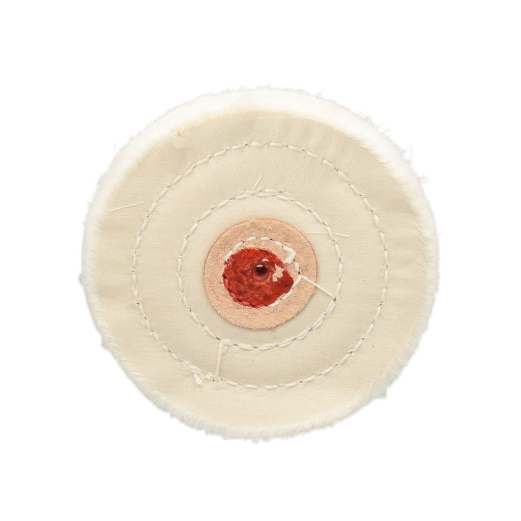 White Muslin Buff - 6" x 50 Ply, Stitched