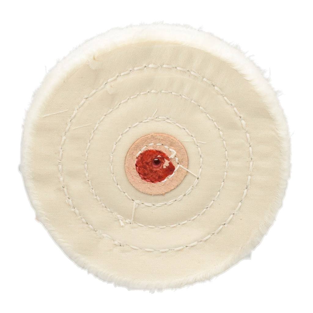 White Muslin Buff - 7" x 50 Ply, Stitched