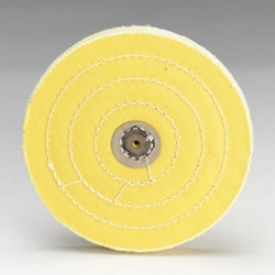 Yellow Stitched 4" x 40 Ply Muslin Buff