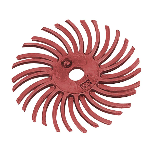 3M™ Radial Bristle Discs - 1" Red 220 Grit (Pkg. of 12)