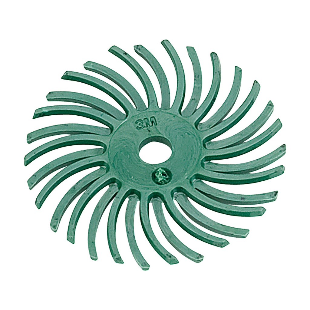 3M™ Radial Bristle Discs - 1" Green with Mandrel (Pkg. of 24)