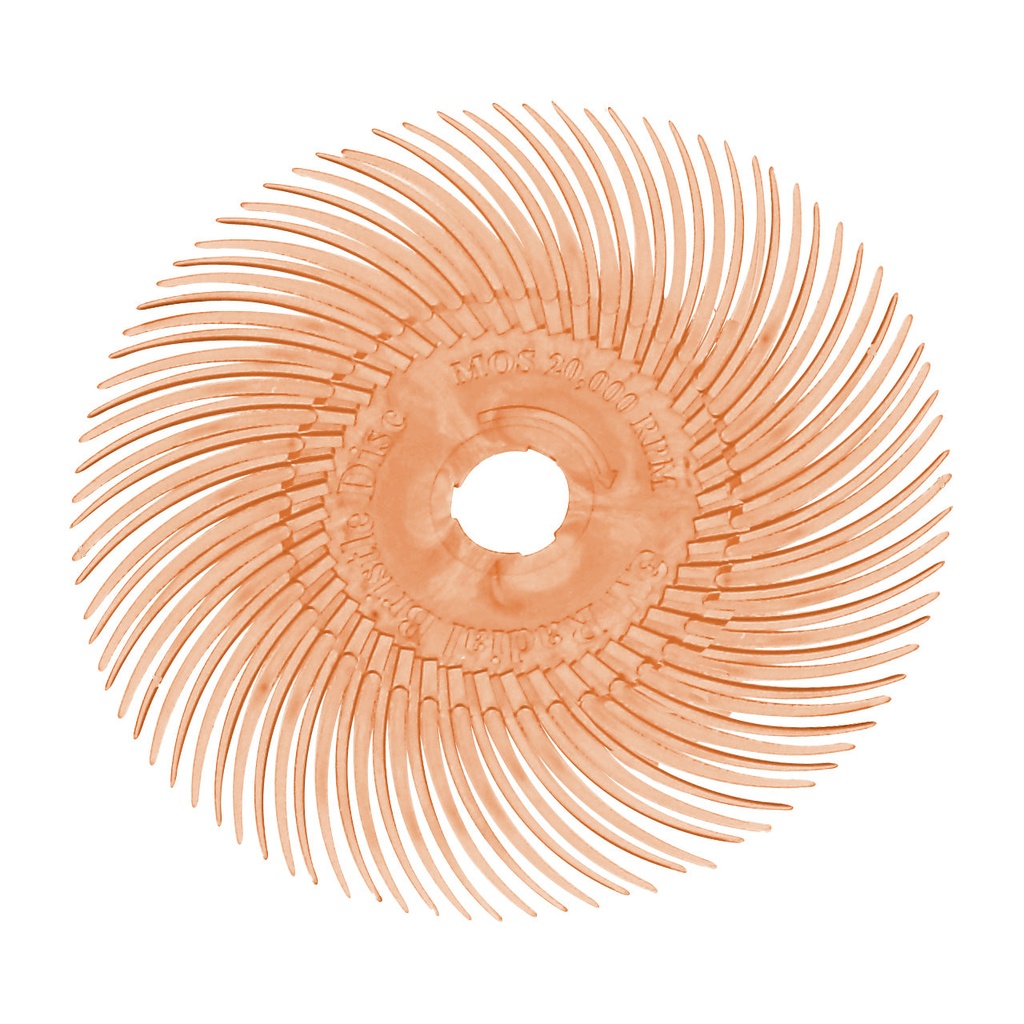 3M™ Radial Bristle Discs 3" (Pkg. of 40) - Peach (6 Micron)
