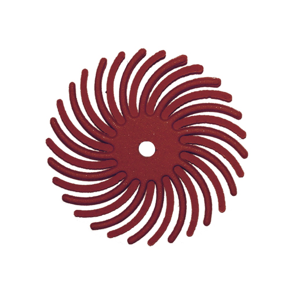 [145-5065] Dedeco® SUNBURST® Radial Discs - 7/8", 220 grit (Pkg. of 12) Red