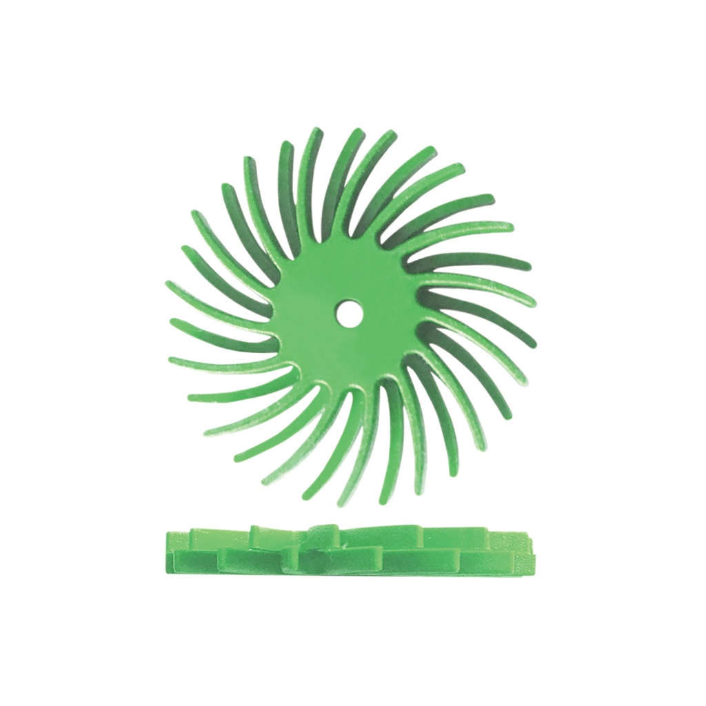 [145-5296] Dedeco® SUNBURST® Dual Radial Discs - 7/8" Green, 1 Micron (Pkg. of 12)