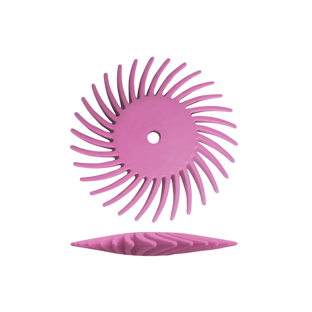 Dedeco® SUNBURST® Knife Edge Radial Discs - 7/8" Pink, 600 grit (Pkg. of 12)