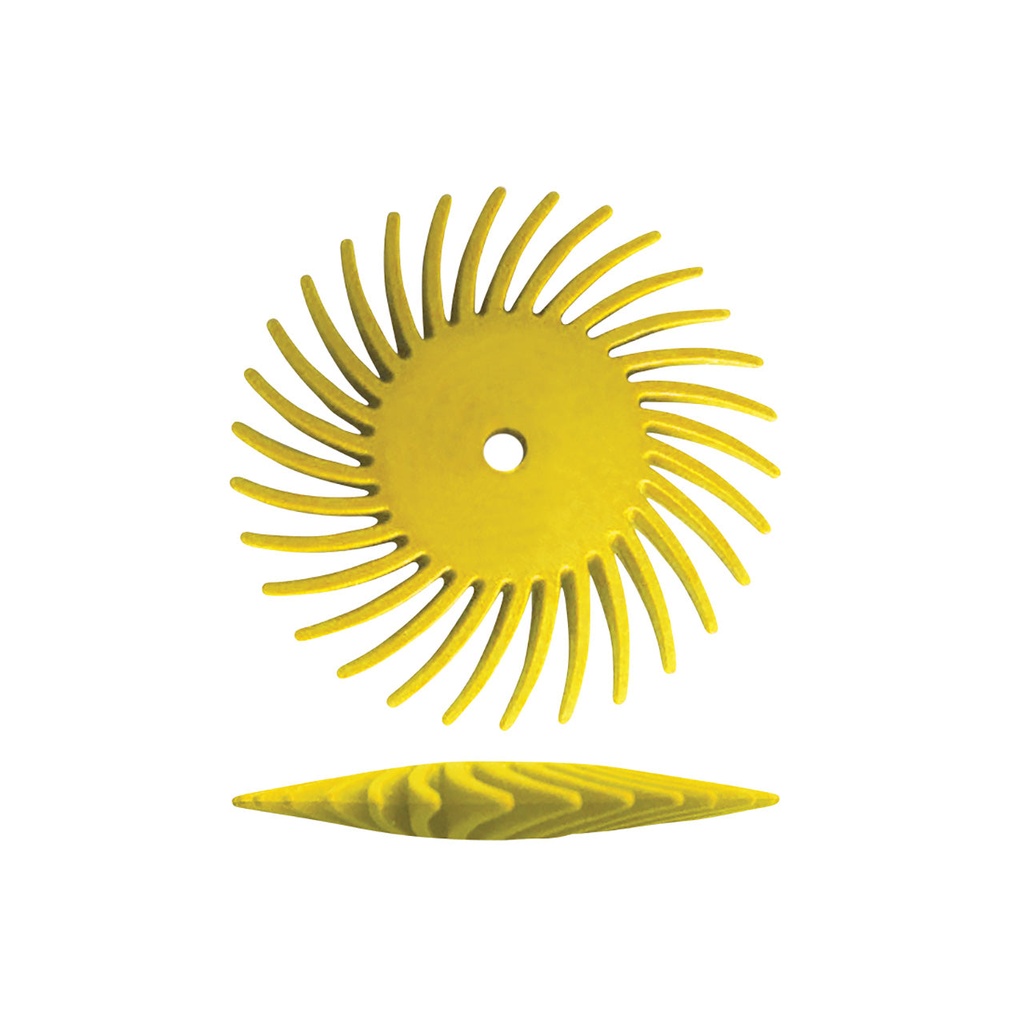 Dedeco® SUNBURST® Knife Edge Radial Discs - 7/8" Yellow, 80 grit (Pkg. of 48)