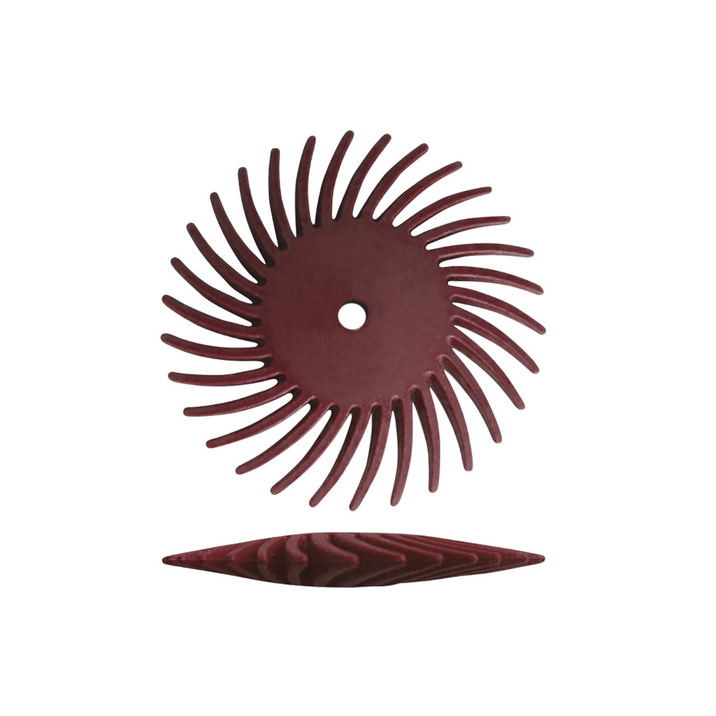 [145-5316] Dedeco® SUNBURST® Knife Edge Radial Discs - 7/8" Red, 220 grit (Pkg. of 48)