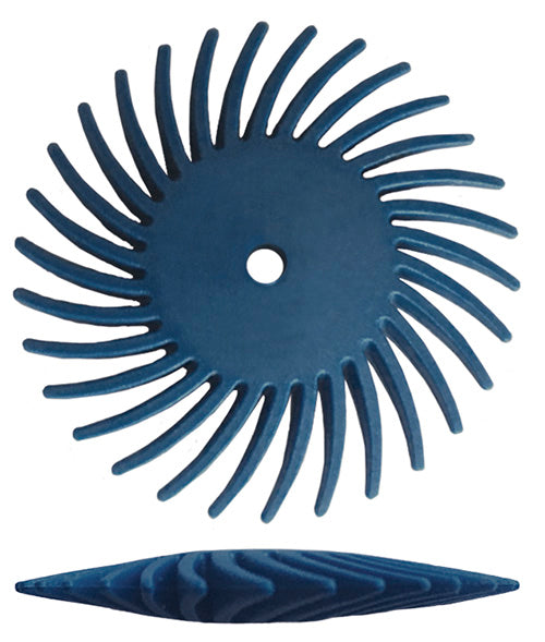 Dedeco® SUNBURST® Knife Edge Radial Discs - 7/8" Blue, 400 grit (Pkg. of 48)