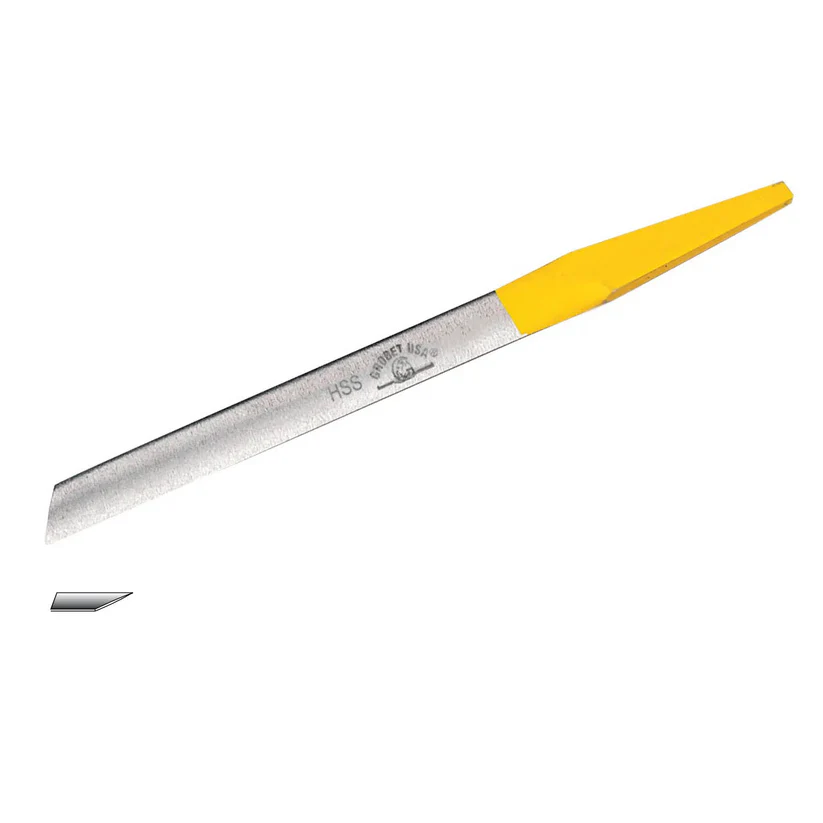 [166-7210] Grobet USA® Flat 36 High Speed Steel Yellow Tang® Graver