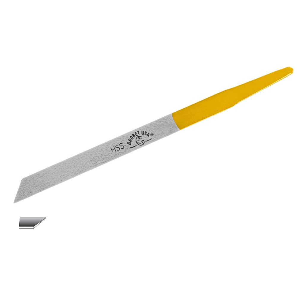 [166-7226] Grobet USA® Knife Point 0 High Speed Steel Yellow Tang® Graver