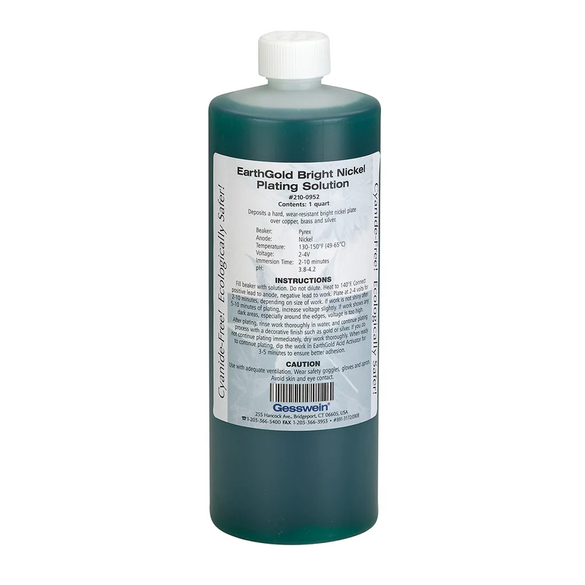 [210-0952] EarthGold Plating Solution Bright Nickel Plating 1 Quart