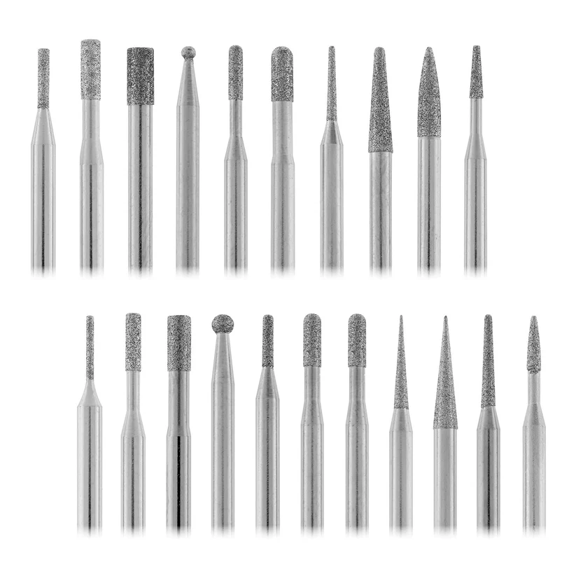 Diamond Burs, 1/8" Shank - 20-Piece Set