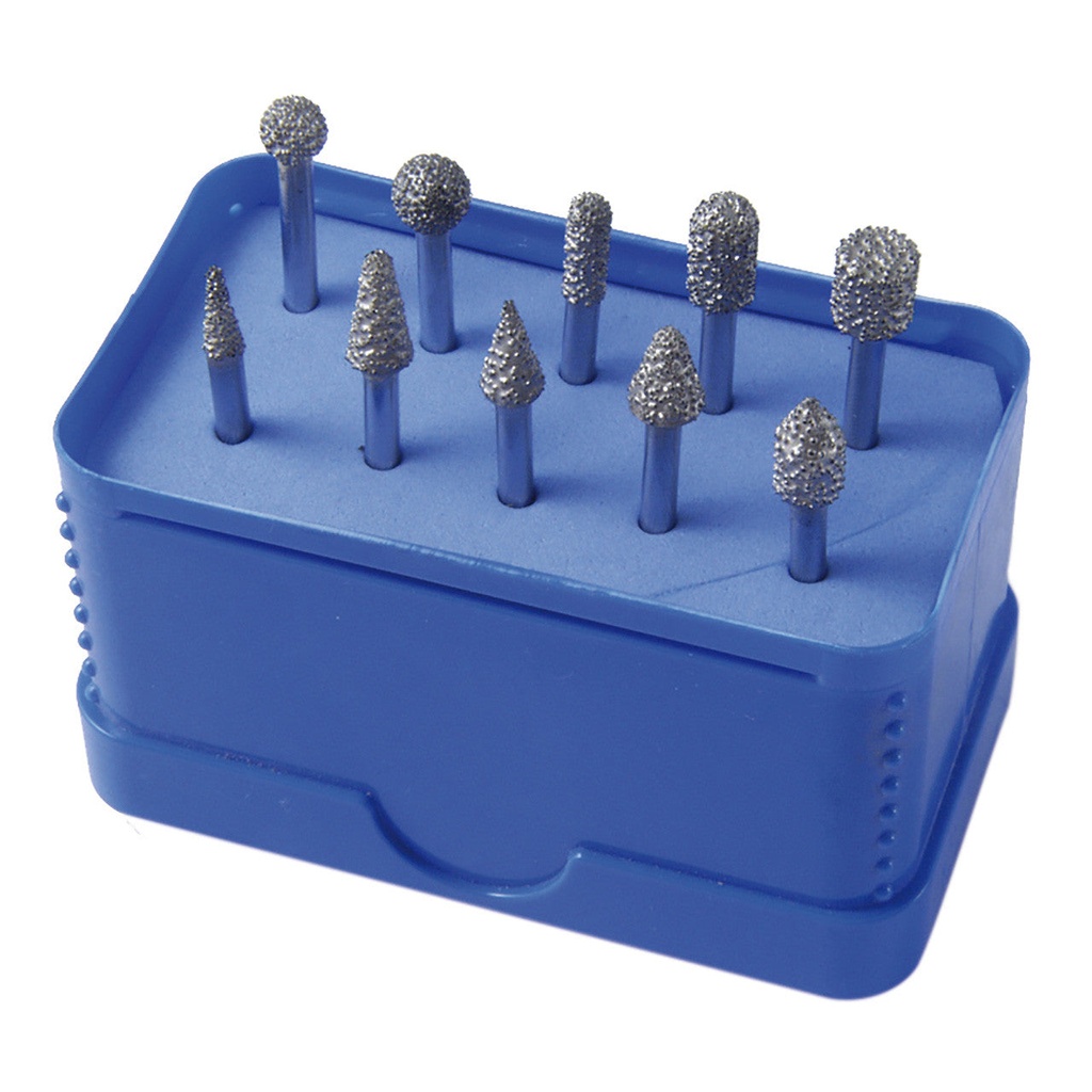 [226-3000] Diamond Vacuum Brazed Points 3mm shank Set of 10