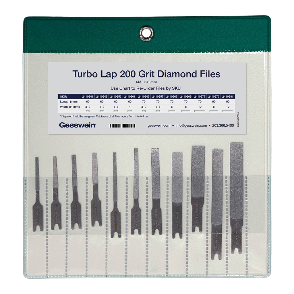 Turbo Lap 200 Grit Diamond Files Set of 11
