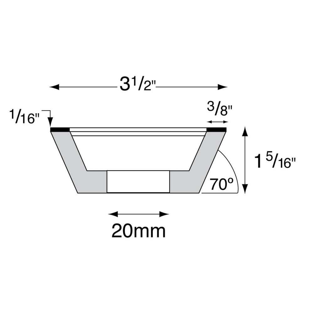 Diamond Grinding Wheel 11A2- D 20mm Deckel Type
