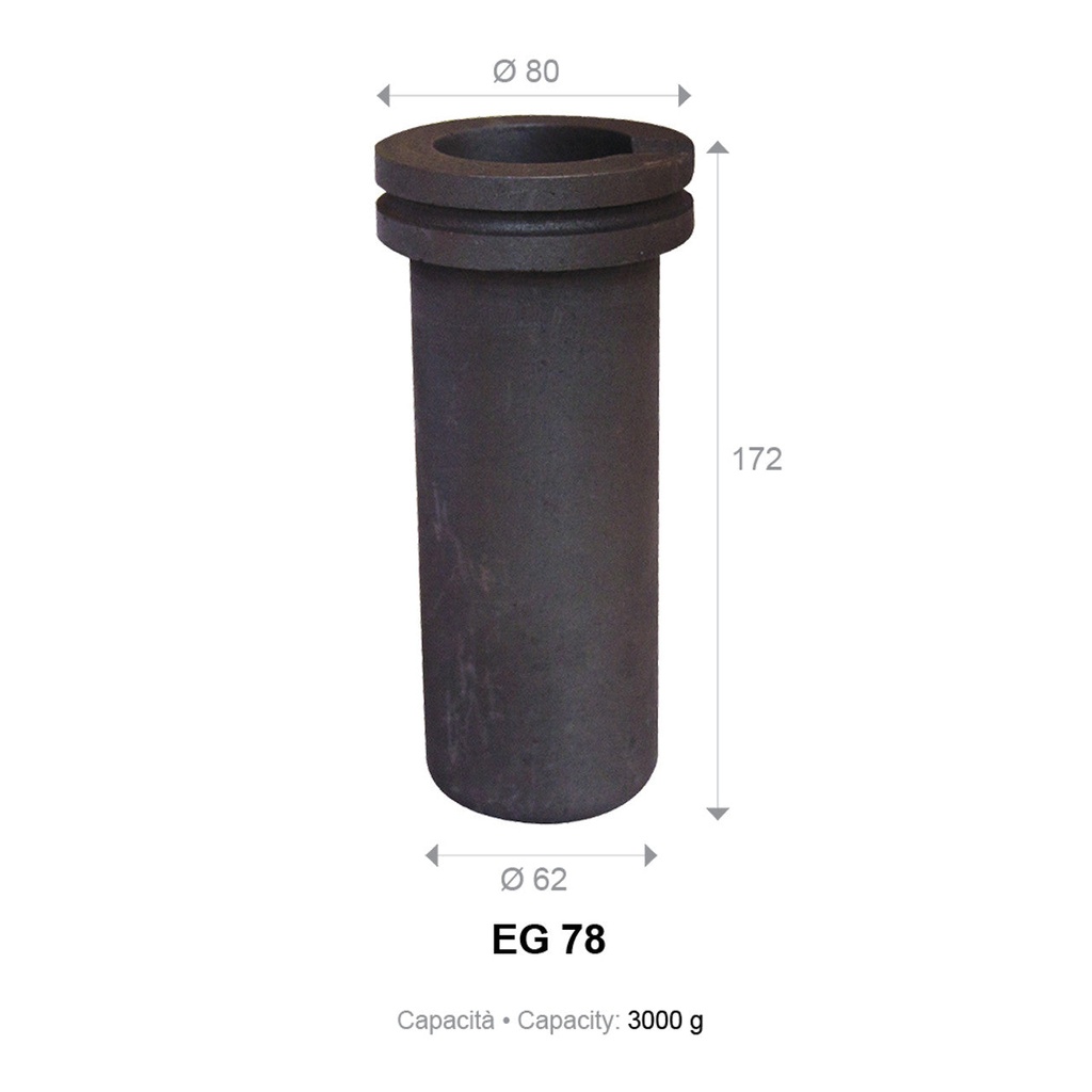 Repl 3000g Crucible for Tilt Electric Melter Furnace 3kg - EG78T