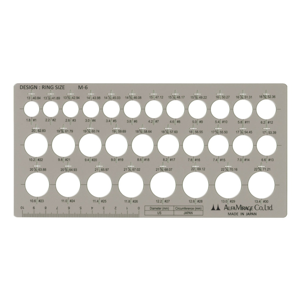 M-6 Ring Size Template