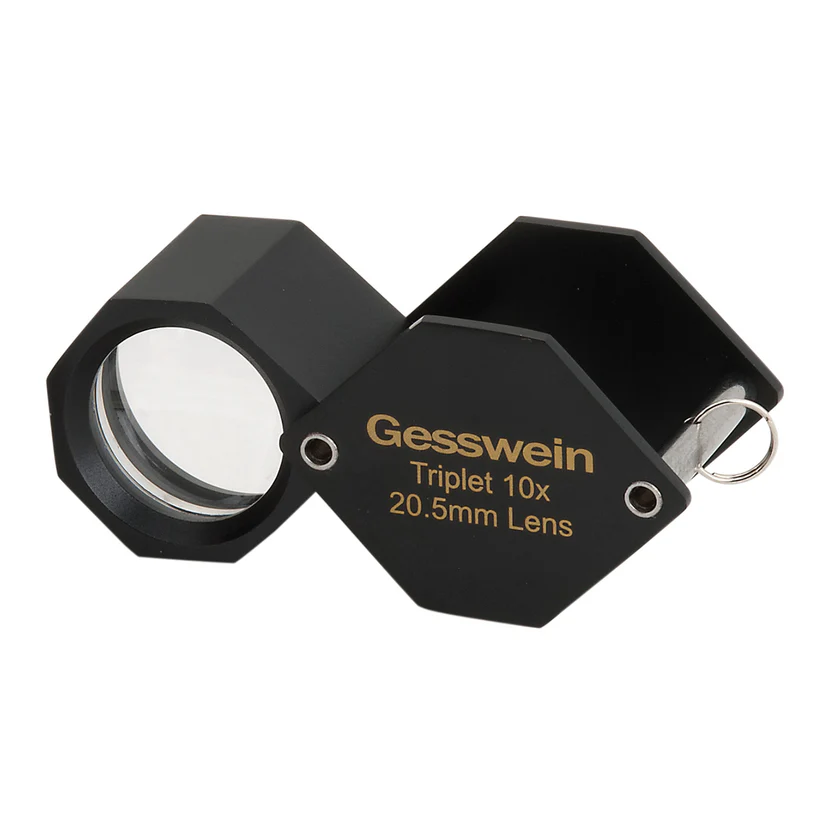 [272-4055] 10X Gesswein® 20.5mm Hex Triplet Loupes - Black