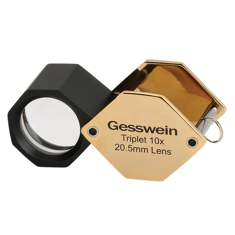 [272-4057] 10X Gesswein® 20.5mm Hex Triplet Loupes - Gold