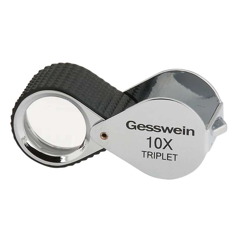[272-4059] 10X Triplet Loupe with Rubber Grip - Chrome