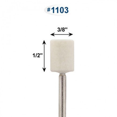 Mounted Felt Bobs, Cylinders - 1/8" Shank - 1101 Soft  (Pkg. of 12)