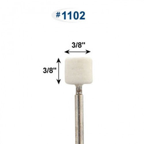 Mounted Felt Bobs, Cylinders - 1/8" Shank - 1101 Medium  (Pkg. of 12)