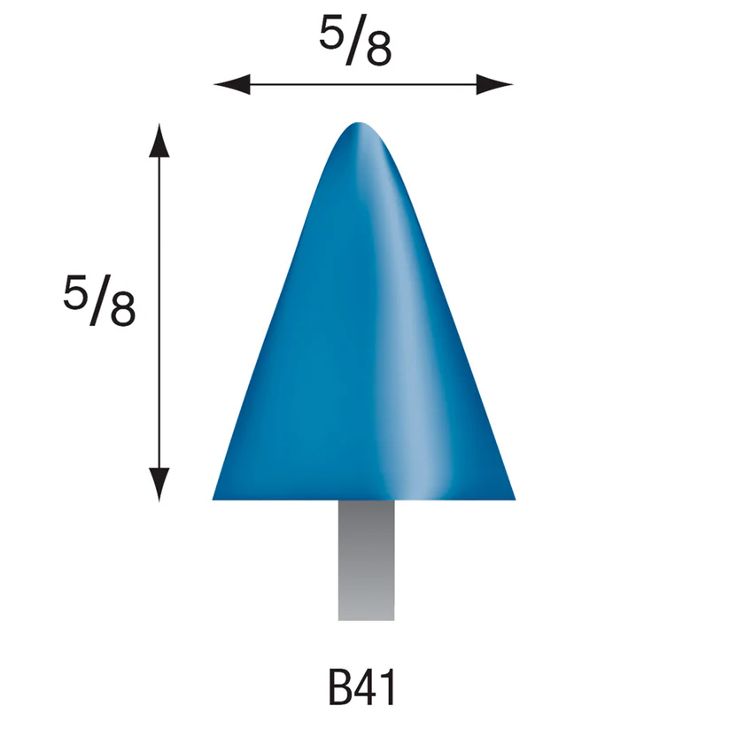 [305-0413] B41 Blue Mounted Points 3mm Shank (Pkg of 24)