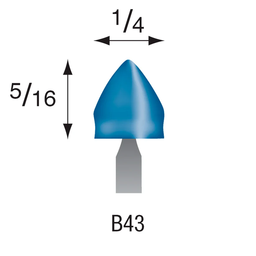 B43 Blue Mounted Points 1/8" Shank (Pkg of 24)