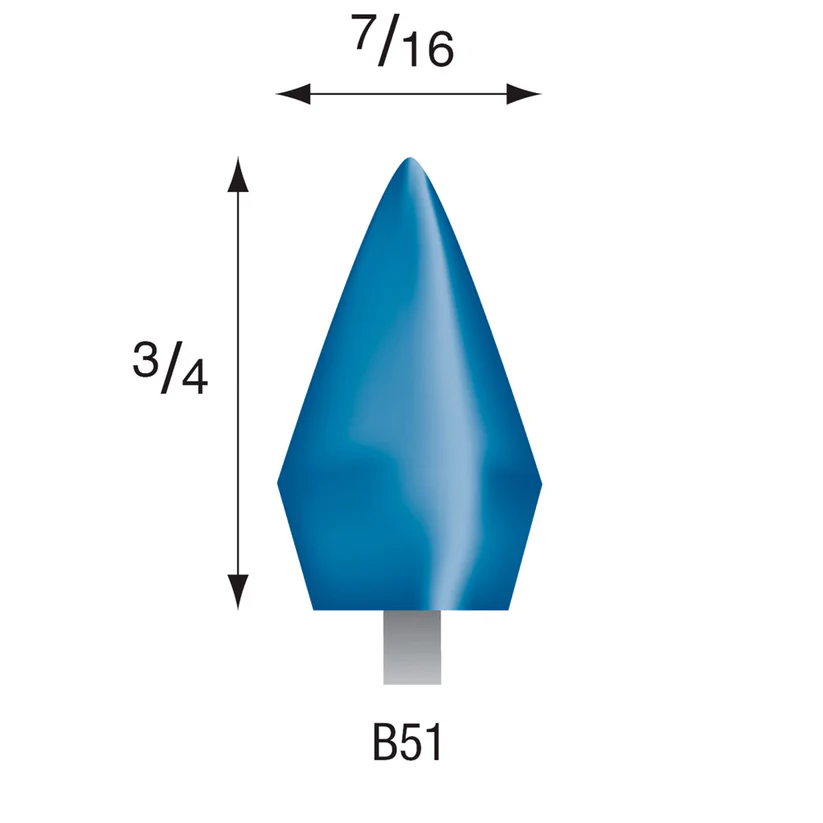 [305-0510] B51 Blue Mounted Points 1/8" Shank (Pkg of 24)