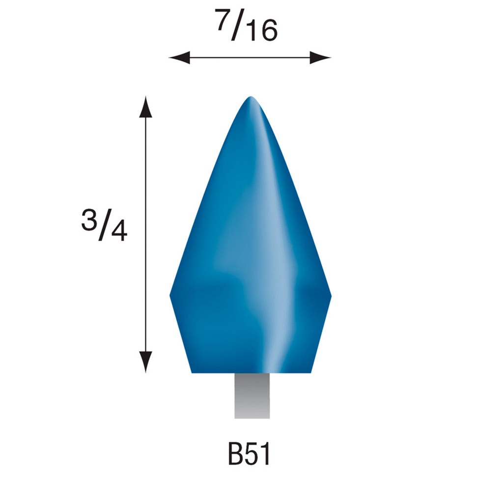 B52 Blue Mounted Points 1/8" Shank (Pkg of 24)