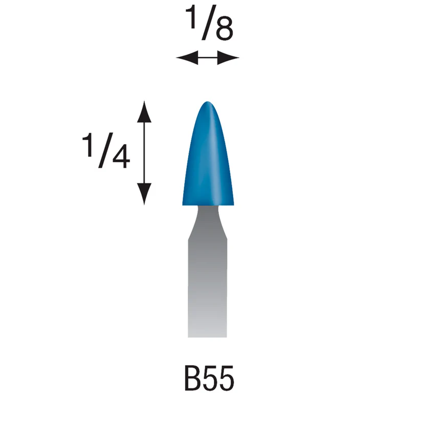 B55 Blue Mounted Points 1/8" Shank (Pkg of 24)