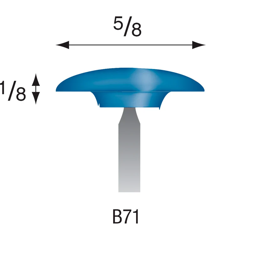 [305-0713] B71 Blue Mounted Points 3mm Shank (Pkg of 24)