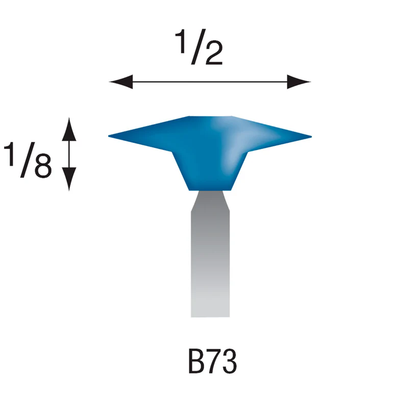 [305-0730] B73 Blue Mounted Points 1/8" Shank (Pkg of 24)